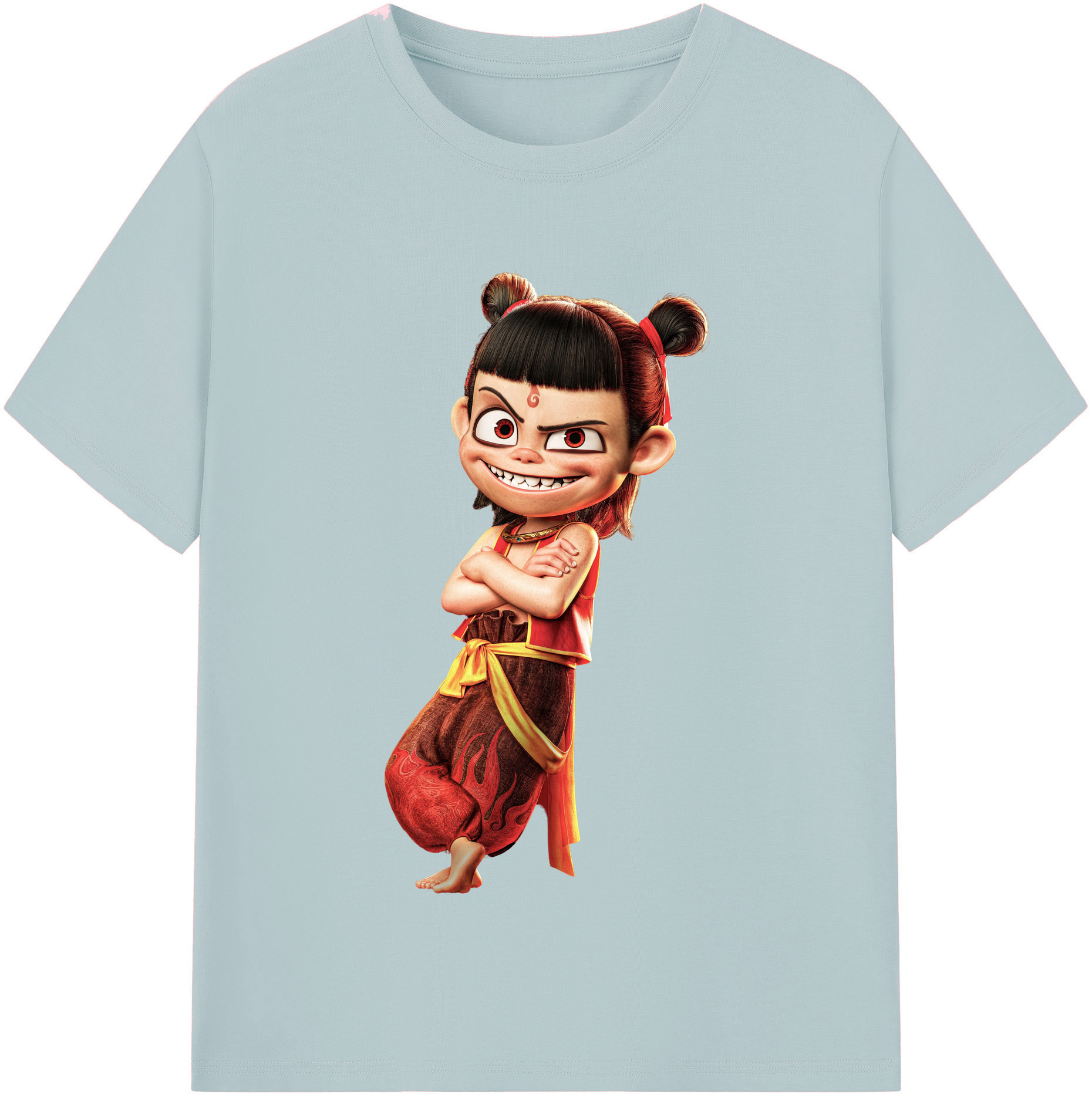 （画像用） Ne Zha 2 ナタ 魔童の大暴れ 綿100％半袖Tシャツ（フロントプリント）